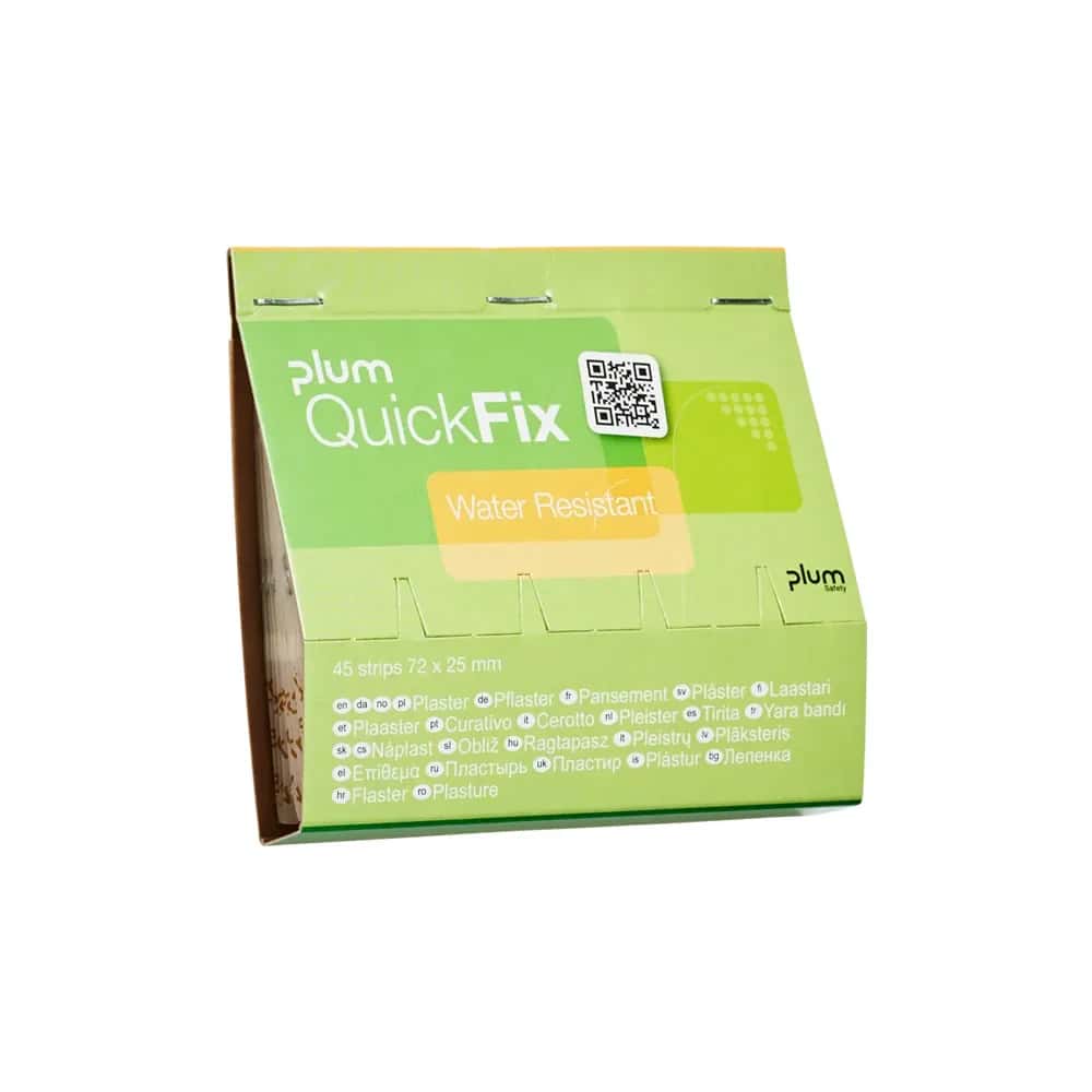 Plum QuickFix Nachfüllpackung – 45 wasserfeste Pflasterstrips (Water Resistant)