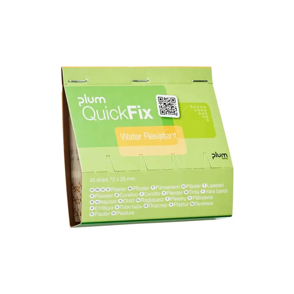 Plum QuickFix Nachfüllpackung – 45 wasserfeste Pflasterstrips (Water Resistant)