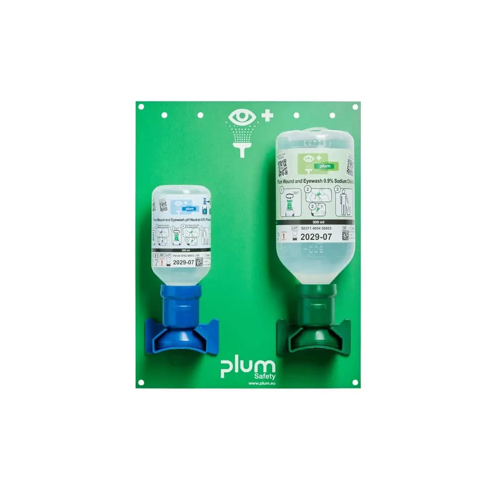Plum Augenspülstation Open Station Double – 200 ml pH Neutral + 500 ml NaCl