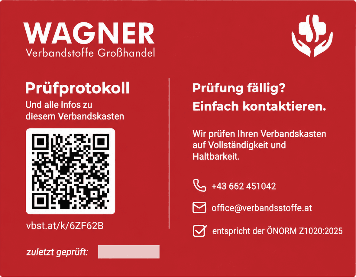WAGNER Prüfprotokoll-Sticker mit QR-Code nach ÖNORM Z 1020:2025