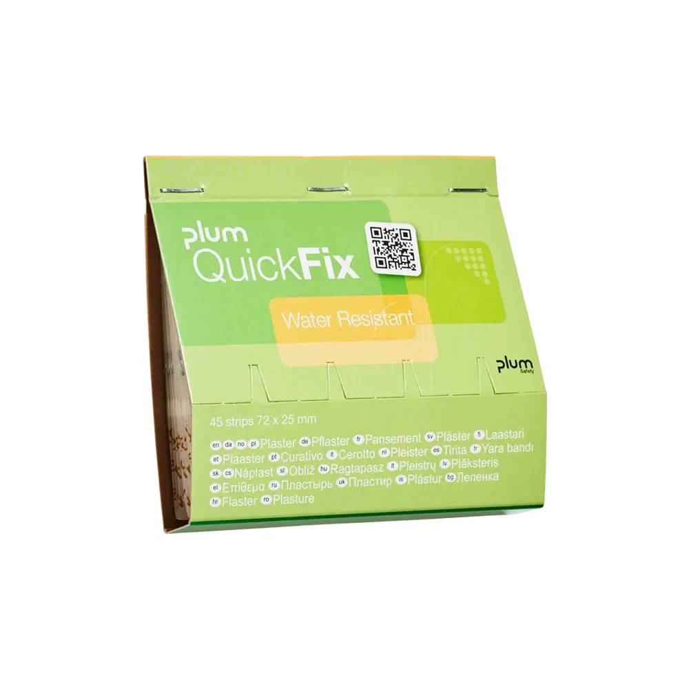 Plum QuickFix Nachfüllpackung – 45 wasserfeste Pflasterstrips (Water Resistant)