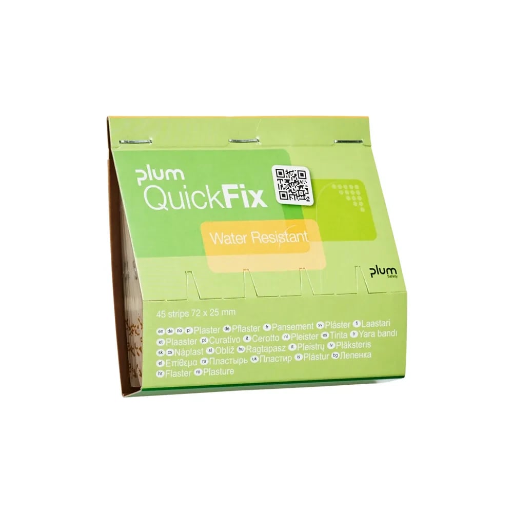 Plum QuickFix Nachfüllpackung – 45 wasserfeste Pflasterstrips (Water Resistant) 1